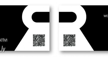 Melnbaltas vizītkartes ar Soft Touch laminātu un QR kodu