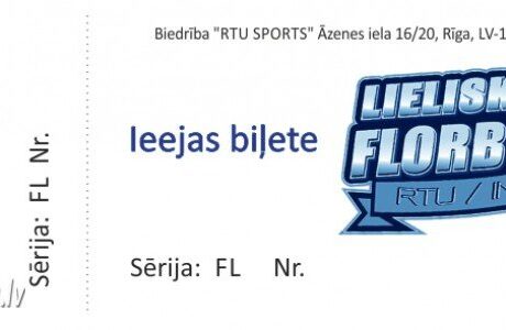 Biļešu izgatavošanas piemērs - florbola ieejas biļete ar perforāciju