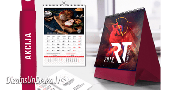 calendar-1 Wall and desk calendars with a red ribbon and offer discount text