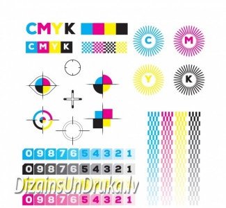 cmyk-calibration-element-collection_23-2147933630-2 Шкалы цветов CMYK и метки совмещения для подготовки проекта к печати