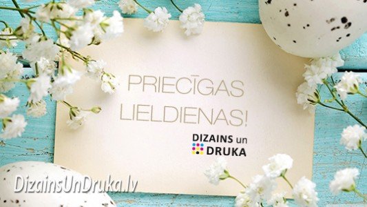 easter_2014_sunday-wallpaper-3554x1999 Apsveikuma kartīte ar uzrakstu Priecīgas Lieldienas, baltiem ziediem un raibām olām