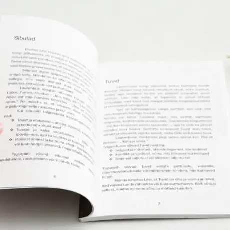 Открытая книга в мягкой обложке как образец изготовления и печати книг