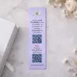Light purple bookmark with QR codes, sample for custom bookmark printing