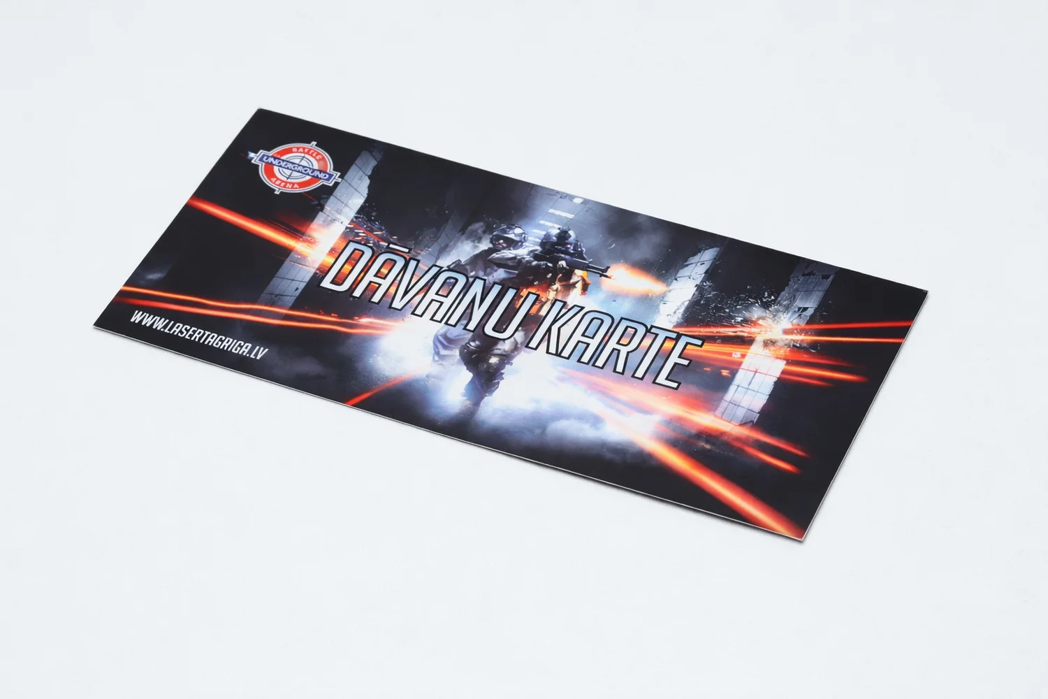 Custom gift card printing with a military-style design
