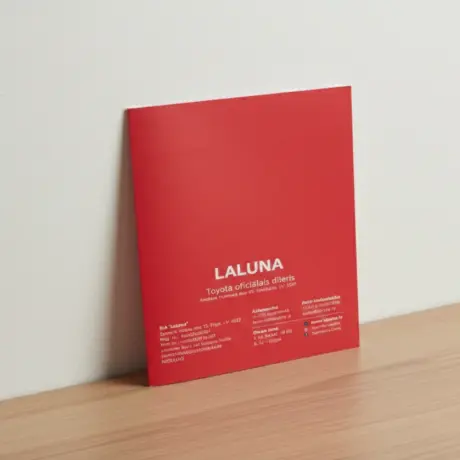 Red custom document folder with LALUNA and Toyota dealer branding