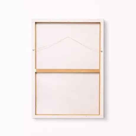 Вид сзади: качественный холст на деревянном подрамнике с подвесным шнуром