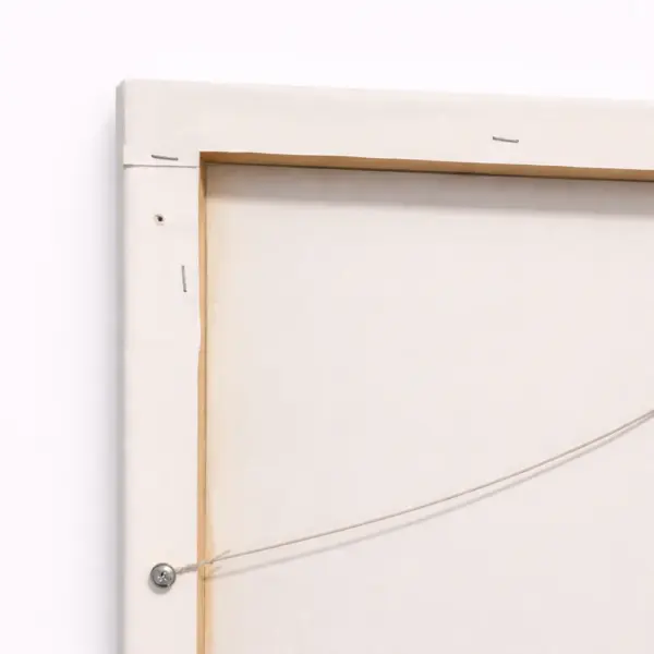 Изготовление и печать холстов: задняя сторона деревянной рамы с подвесным шнуром