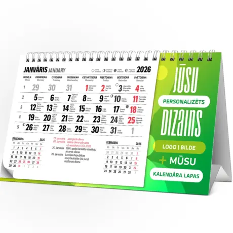 Galda kalendāru izgatavošana un druka ar personalizētu dizainu